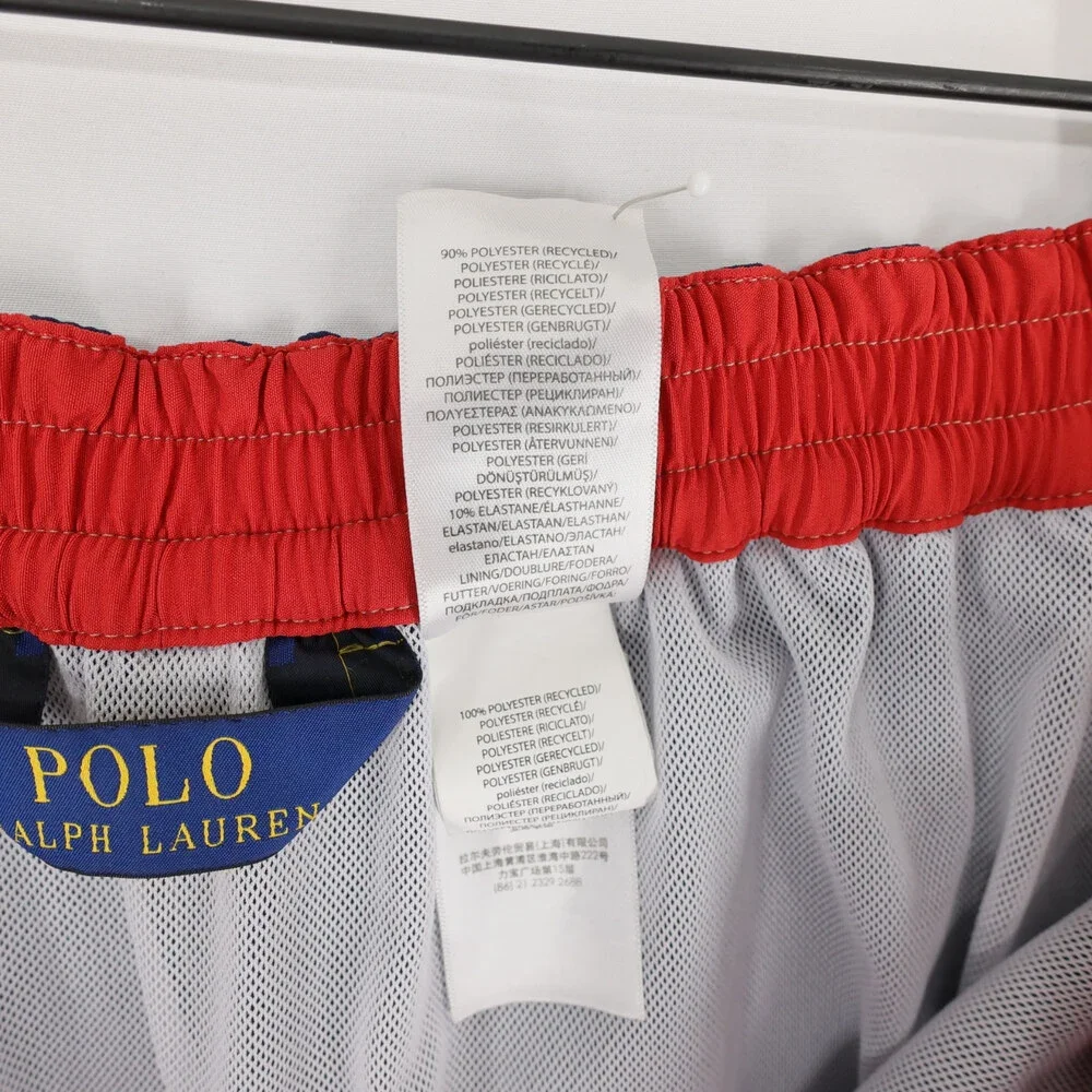 Polo Ralph Lauren Swim Trunks Mens XXL Blue Cargo Pocket Mesh Lined Pony